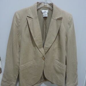AGB Byer California Women's  SIZE 6 JACKET 55% LINEN GREEN BEIGE